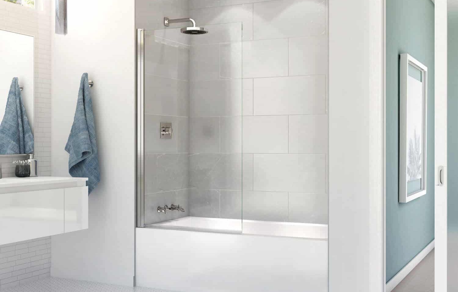 a glass shower door