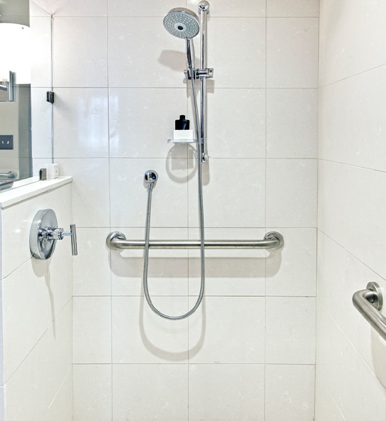 a close up of a sink in a small room